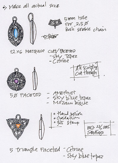 basic shape silver pendants